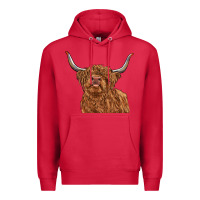 Cardinal highland cow Premium Hoodie - RanaPortraitStore