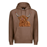 Chestnut highland cow Premium Hoodie - RanaPortraitStore