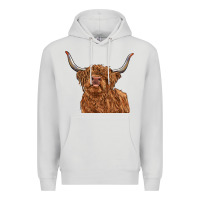 Dove Grey highland cow Premium Hoodie - RanaPortraitStore