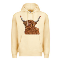 Pina Colada highland cow Premium Hoodie - RanaPortraitStore