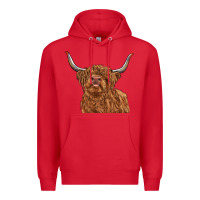 Red highland cow Premium Hoodie - RanaPortraitStore
