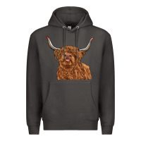 Smoke highland cow Premium Hoodie - RanaPortraitStore