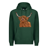Sports Green highland cow Premium Hoodie - RanaPortraitStore
