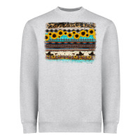 Heather Grey sunflower aztec serape cowhide background Heavyweight Sweatshirt - RanaPortraitStore