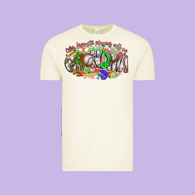 My Favorite Platers Call Me Grandma Baseball Vintage Tee Designed By Cowhidedigitalart