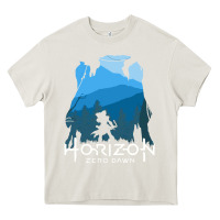 Cream horizon zero dawn Heavy Core Tee - DesigneFamous
