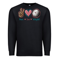 Black Peace Love Volleyball Premium Sweatshirt - Jasminsmagicworld
