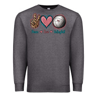 Charcoal Heather Peace Love Volleyball Premium Sweatshirt - Jasminsmagicworld