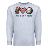 Heather Grey Peace Love Volleyball Premium Sweatshirt - Jasminsmagicworld