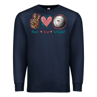 Navy Peace Love Volleyball Premium Sweatshirt - Jasminsmagicworld
