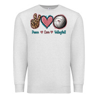 Oatmeal Heather Peace Love Volleyball Premium Sweatshirt - Jasminsmagicworld