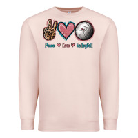 Pale Pink Peace Love Volleyball Premium Sweatshirt - Jasminsmagicworld