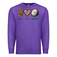 Purple Peace Love Volleyball Premium Sweatshirt - Jasminsmagicworld