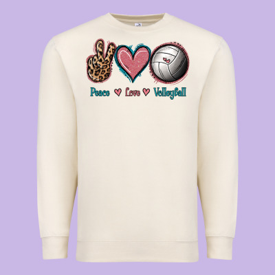 Peace Love Volleyball Premium Sweatshirt Designed By Jasminsmagicworld