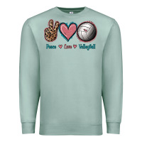 Seafoam Peace Love Volleyball Premium Sweatshirt - Jasminsmagicworld