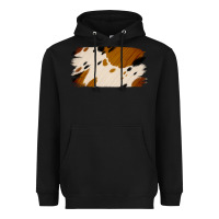 Black Cowhide Black and Light Brown Brushstroke Heavyweight Hoodie - Jasminsmagicworld