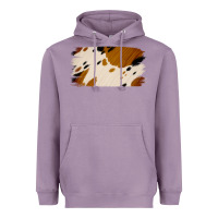 Lavender Cowhide Black and Light Brown Brushstroke Heavyweight Hoodie - Jasminsmagicworld