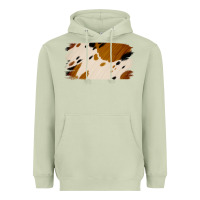 Matcha Cowhide Black and Light Brown Brushstroke Heavyweight Hoodie - Jasminsmagicworld