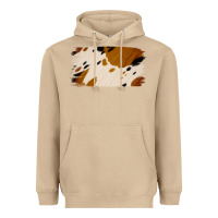 Mushroom Cowhide Black and Light Brown Brushstroke Heavyweight Hoodie - Jasminsmagicworld