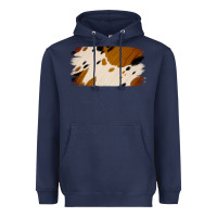 Navy Cowhide Black and Light Brown Brushstroke Heavyweight Hoodie - Jasminsmagicworld