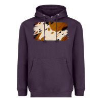 Plum Cowhide Black and Light Brown Brushstroke Heavyweight Hoodie - Jasminsmagicworld