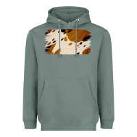 Sage Cowhide Black and Light Brown Brushstroke Heavyweight Hoodie - Jasminsmagicworld
