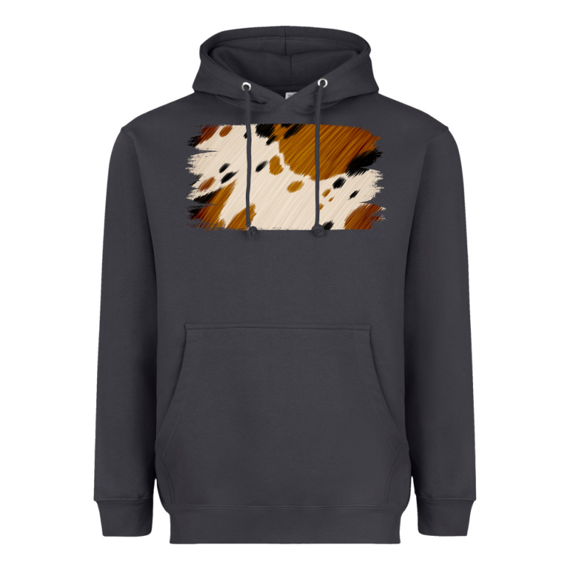 Cowhide Black And Light Brown Brushstroke Heavyweight Hoodie by Jasminsmagicworld | Teevron