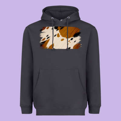 Cowhide Black And Light Brown Brushstroke Heavyweight Hoodie Designed By Jasminsmagicworld