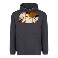 Smoke Cowhide Black and Light Brown Brushstroke Heavyweight Hoodie - Jasminsmagicworld