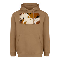 Toasted Coconut Cowhide Black and Light Brown Brushstroke Heavyweight Hoodie - Jasminsmagicworld