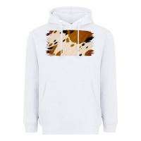 White Cowhide Black and Light Brown Brushstroke Heavyweight Hoodie - Jasminsmagicworld