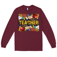 Burgundy Western Teacher Black And Glitter Long Sleeve Tee - LillyAllenDesigns