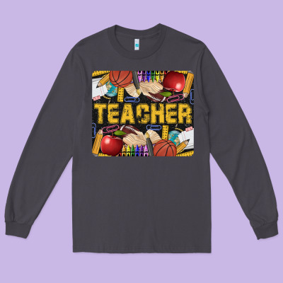 Western Teacher Black And Glitter Long Sleeve Tee Designed By Lillyallendesigns