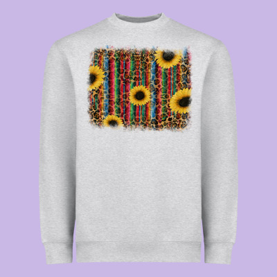 Sunflowers Serape Leopard Heavyweight Sweatshirt Designed By Ranaportraitstore