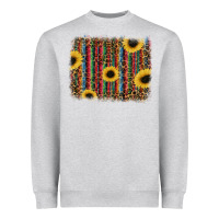 Heather Grey sunflowers serape leopard Heavyweight Sweatshirt - RanaPortraitStore