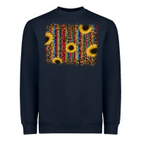 Navy sunflowers serape leopard Heavyweight Sweatshirt - RanaPortraitStore