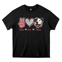 Black Peace Love Pitties Heavy Core Tee - Jasminsmagicworld