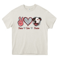 Cream Peace Love Pitties Heavy Core Tee - Jasminsmagicworld