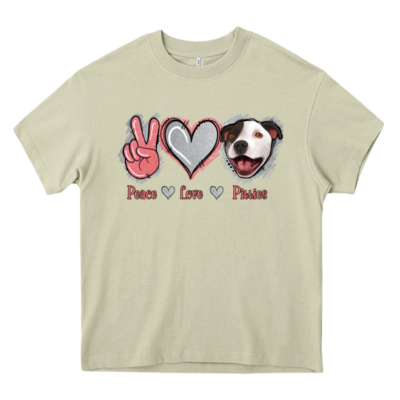 Peace Love Pitties Heavy Core Tee by Jasminsmagicworld | Teevron