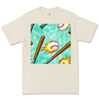 Bone baseball bat with thunders seamless pattern Premium Tee - BundleAndBundleShop