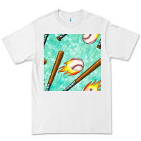 White baseball bat with thunders seamless pattern Premium Tee - BundleAndBundleShop