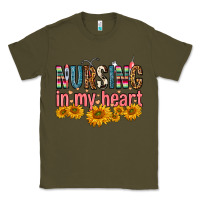 Army Green Nursing In My Heart Classic Tee - FaDigitalArtStudio