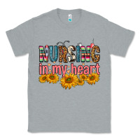 Heather Grey Nursing In My Heart Classic Tee - FaDigitalArtStudio