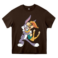 Chocolate Brown bugs bunny and lola bunny Heavy Core Tee - DesigneFamous