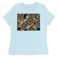 Baby Blue Dog Pattern Ladies Tee - CowhideDigitalArt