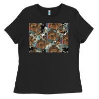 Black Dog Pattern Ladies Tee - CowhideDigitalArt