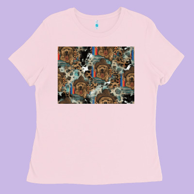 Dog Pattern Ladies Tee Designed By Cowhidedigitalart