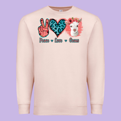 Peace Love Goats Premium Sweatshirt Designed By Jasminsmagicworld