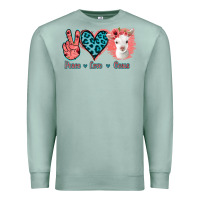 Seafoam Peace Love Goats Premium Sweatshirt - Jasminsmagicworld
