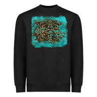 Black leopard turquoise Heavyweight Sweatshirt - RanaPortraitStore
